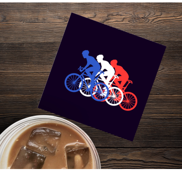 Moderne onderzetters fietser in beweging - TenStickers