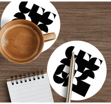 Moderne onderzetters geometrische monochrome patronen - TenStickers