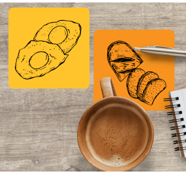 Moderne onderzetters gesneden avocado en brood - TenStickers