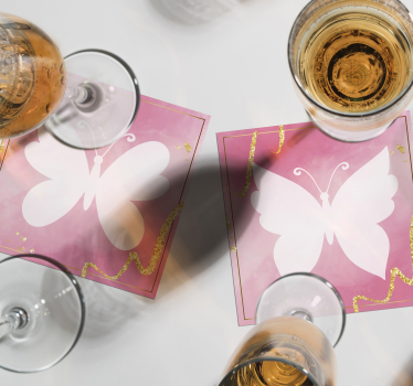 Moderne onderzetters graceful butterfly embleem - TenStickers