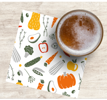 Moderne onderzetters kleurrijk groentepatroon - TenStickers