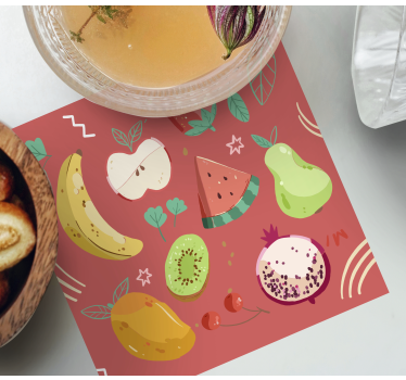 Moderne onderzetters kleurrijke fruitarrangementen - TenStickers