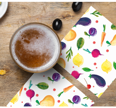 Moderne onderzetters kleurvol fruitpatroon - TenStickers