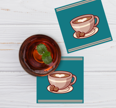 Moderne onderzetters koffiemok met hart - TenStickers