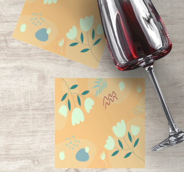 Moderne onderzetters met bloemminimalistische patronen - TenStickers