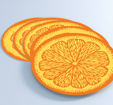 Moderne onderzetters met citrusplakjespatroon - TenStickers