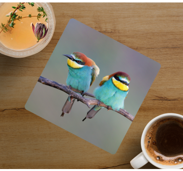Moderne onderzetters met kleurrijke vogels erop - TenStickers