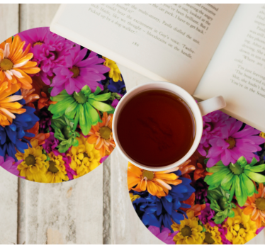 Moderne onderzetters met levendig botanisch arrangement - TenStickers