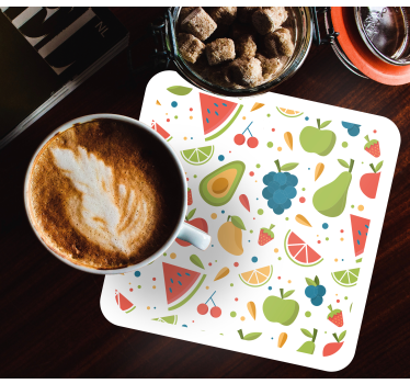 Moderne onderzetters met levendig fruitmotief - TenStickers