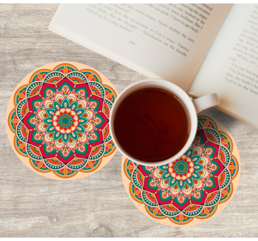 Moderne onderzetters met mandala patroon rond - TenStickers