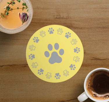 Moderne onderzetters met pootafdrukken patroon - TenStickers
