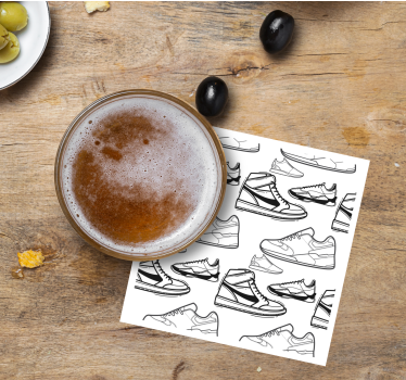 Moderne onderzetters met sneakeromtrekpatronen - TenStickers