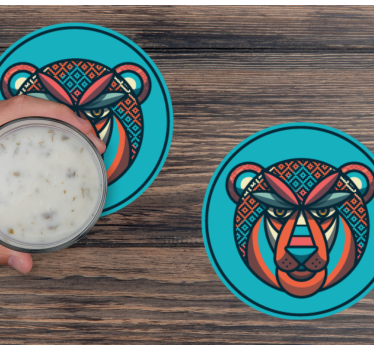 Moderne onderzetters met tribale dierenmotieven - TenStickers
