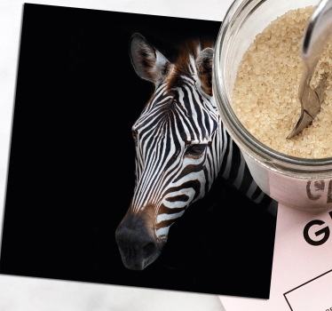 Moderne onderzetters met zebra hoofd illustratie - TenStickers