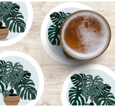 Moderne onderzetters monstera plantenillustratie - TenStickers