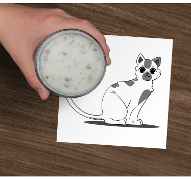 Moderne onderzetters schattige kattenfiguur - TenStickers