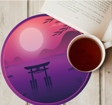Moderne onderzetters serene zonsondergang landschap - TenStickers