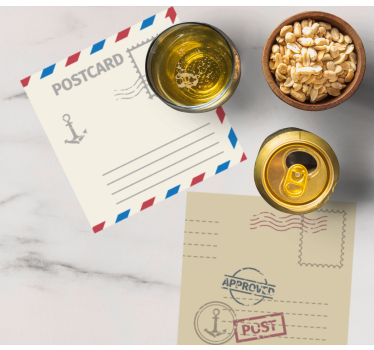 Moderne onderzetters vintage postkaart ontwerp - TenStickers