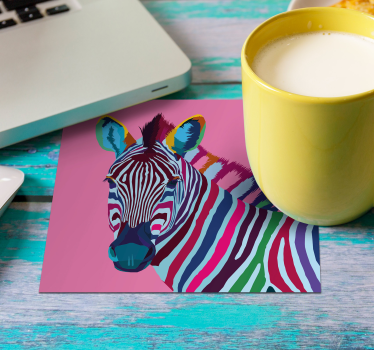 Moderne onderzetters Zebra popart - TenStickers