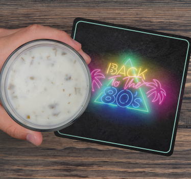 Neon jaren 80 retro vintage onderzetters - TenStickers