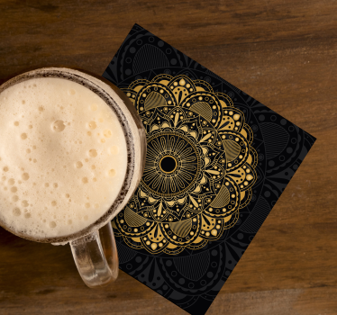 Onderzetter gouden mandala  - TenStickers