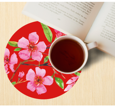Onderzetters bloesem in floral pink - TenStickers