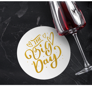 Onderzetters bruiloft elegante viering typografie - TenStickers