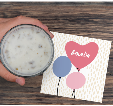 Onderzetters bruiloft hartvorm ballon trio - TenStickers