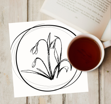 Onderzetters elegante bloemtekening - TenStickers