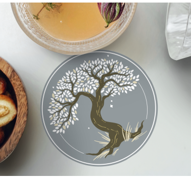 Onderzetters elegante boom silhouet - TenStickers
