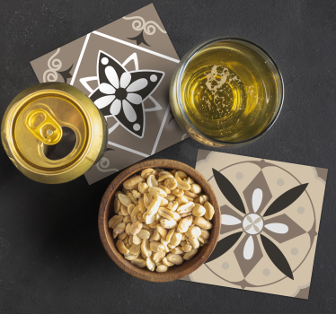 Onderzetters geometrisch bloemmotief set - TenStickers