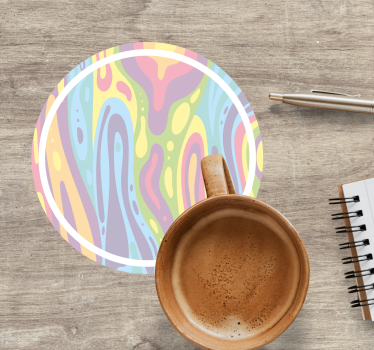 Onderzetters golfachtig pastelpatroon - TenStickers