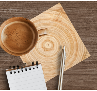 Onderzetters houten structuur cirkel - TenStickers