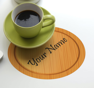 Onderzetters houten textuur met naam  - TenStickers