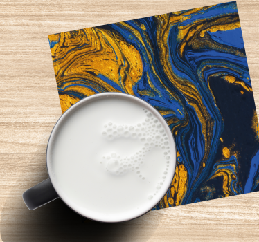 Onderzetters in draaiend blauw en goud - TenStickers