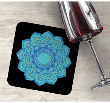 Onderzetters intricate blauwe bloemmotieven - TenStickers