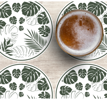 Onderzetters lush greenery cirkel motief - TenStickers