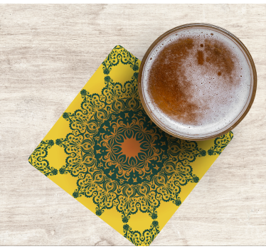Onderzetters ornate geel patroon - TenStickers