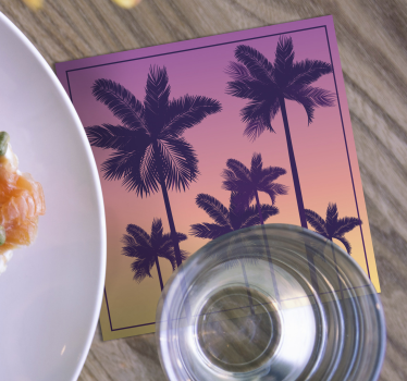 Onderzetters silhouetten van palmboom - TenStickers