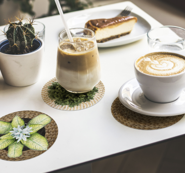 Rieten onderzetters planten - TenStickers