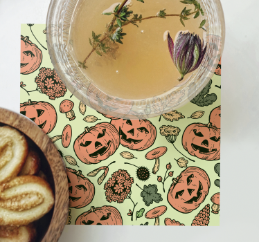 Pompoenen halloween onderzetter - TenStickers