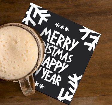 Prettige kerstdagen en gelukkig nieuwjaar onderzetters - TenStickers