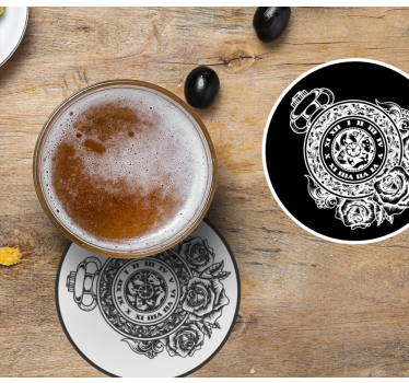 Vintage onderzetters vintage zakhorloge rozen - TenStickers