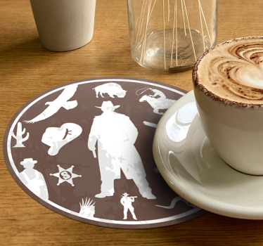 Vintage onderzetters western cowboy thema - TenStickers