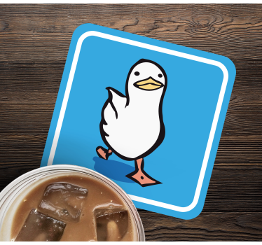 Wandelende cartoon eend enge onderzetters - TenStickers