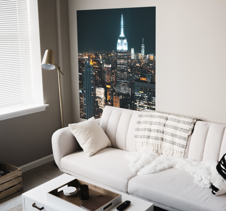 Poster Empire state building bij nacht - TenStickers