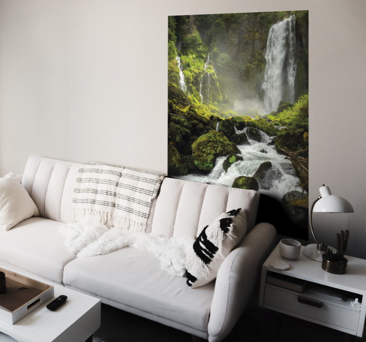 Lanschap muur poster waterval - TenStickers