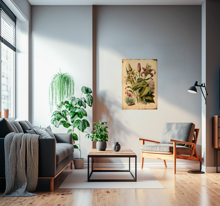 Vintage botanische bloemen poster - TenStickers