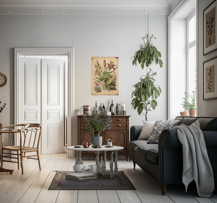 Vintage botanische bloemen poster - TenStickers