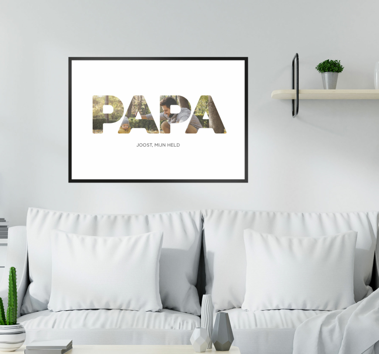 Papa mijn held poster met aanpasbare foto - TenStickers